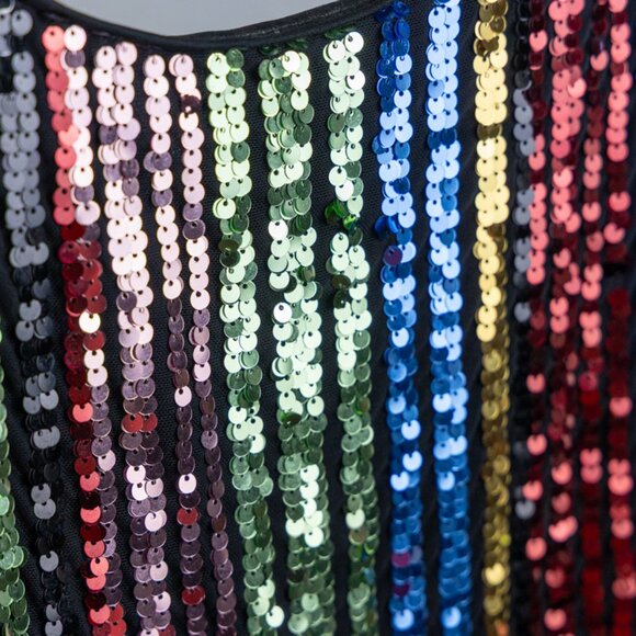 Torrid Rainbow Sequin Mini Dress Size 5 - Picture 6 of 7